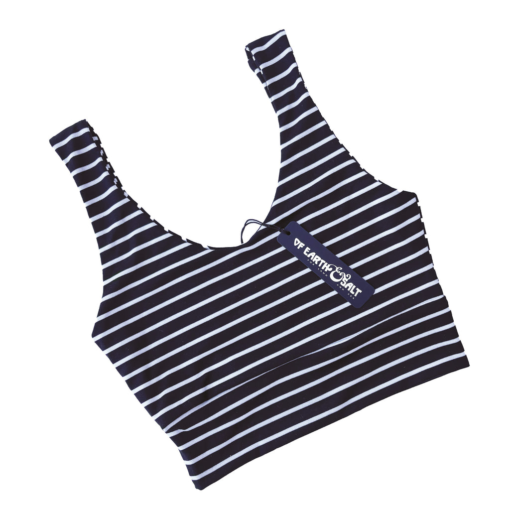 Crop Tank || Black & White Stripe