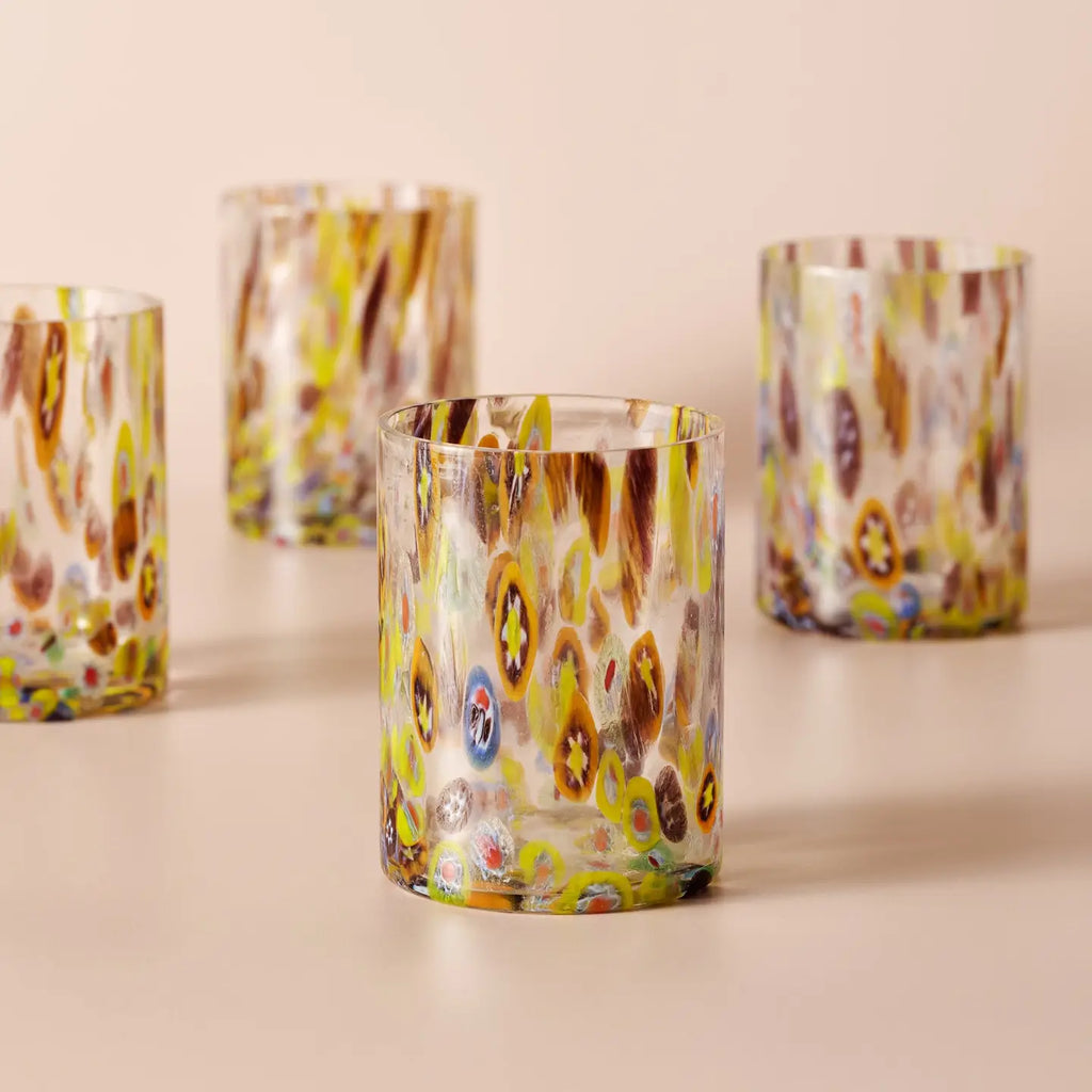 8 oz Confetti Glass Tumbler Set