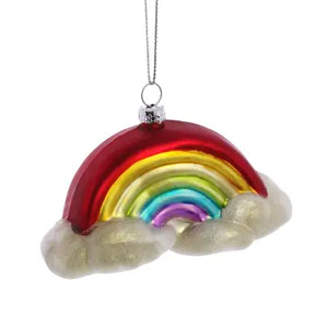 Blown Glass Rainbow Ornament