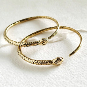 Handmade Adjustable Brass Snake Bangle